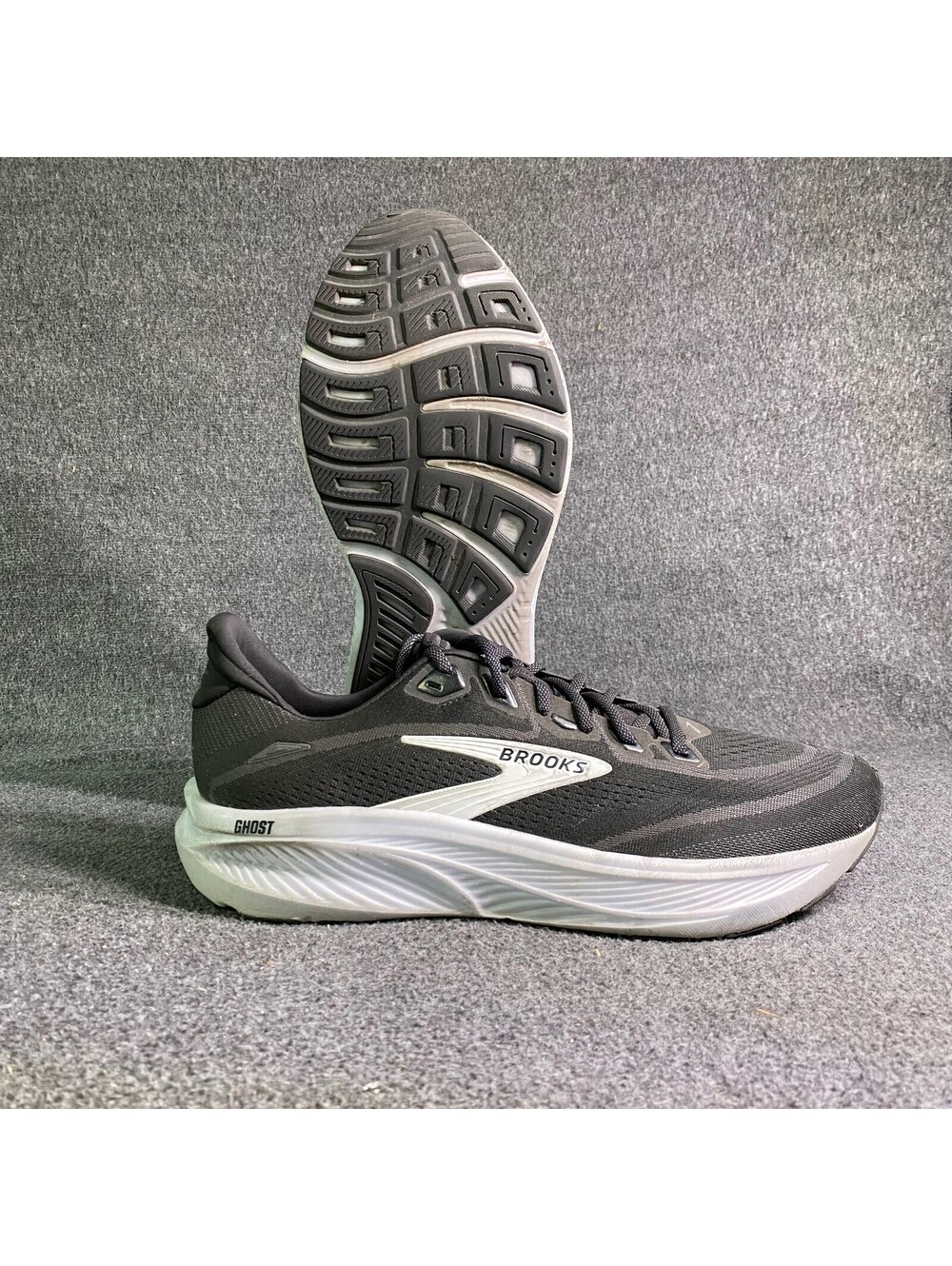 Brooks Ghost 18 Mens Size 12 Black Grey White Running Shoes 1104931D090